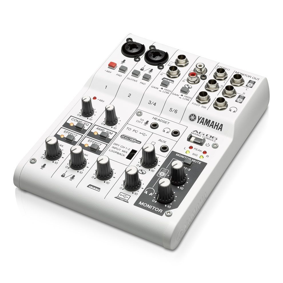 Yamaha Ag06 Mixer Mit Internem Usb 2 0 Audiointerface Fur Pc Mac Und Ipad