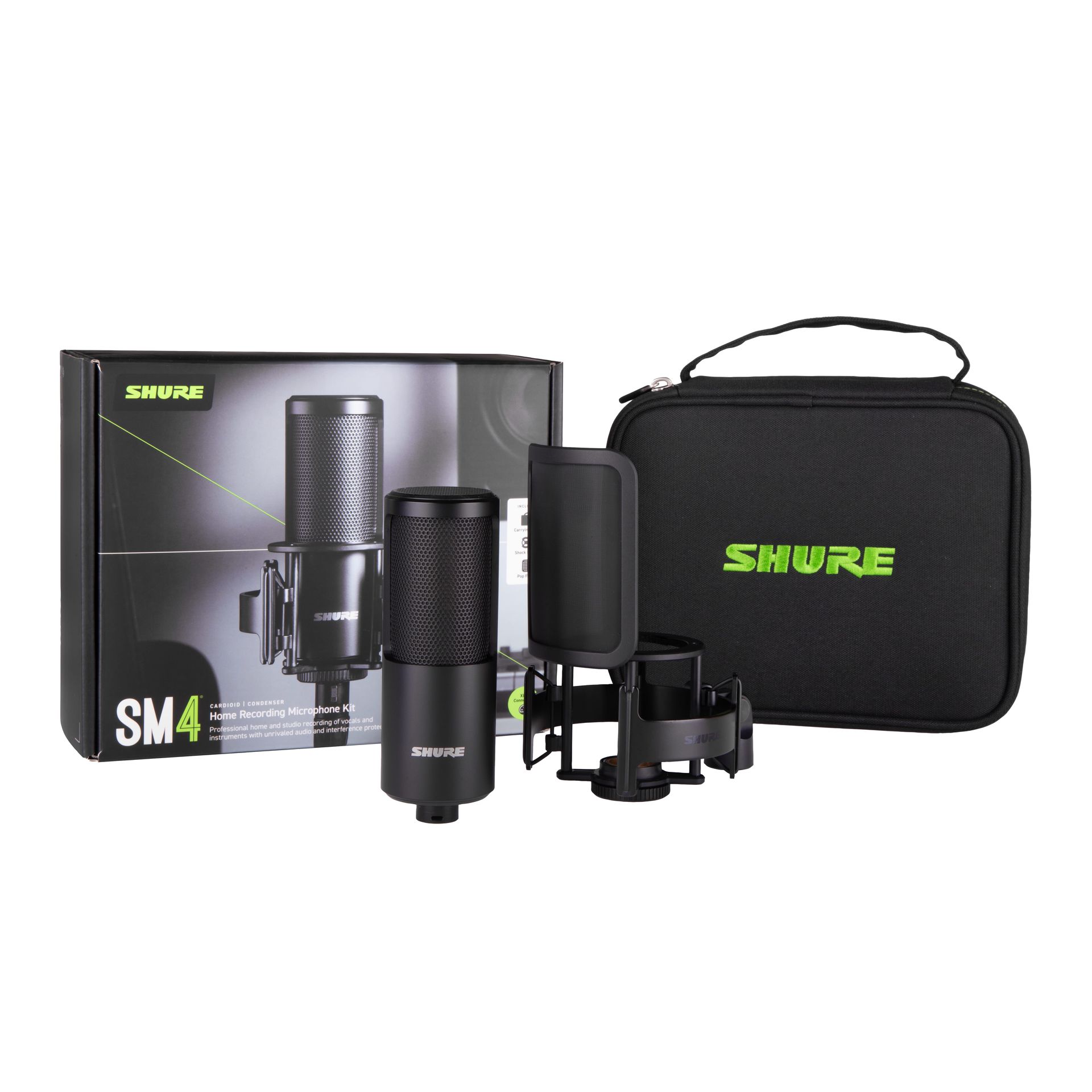 Shure SM4-Kit  Großmembran Kondensatormikrofon SET mit Spinne und Popfilter