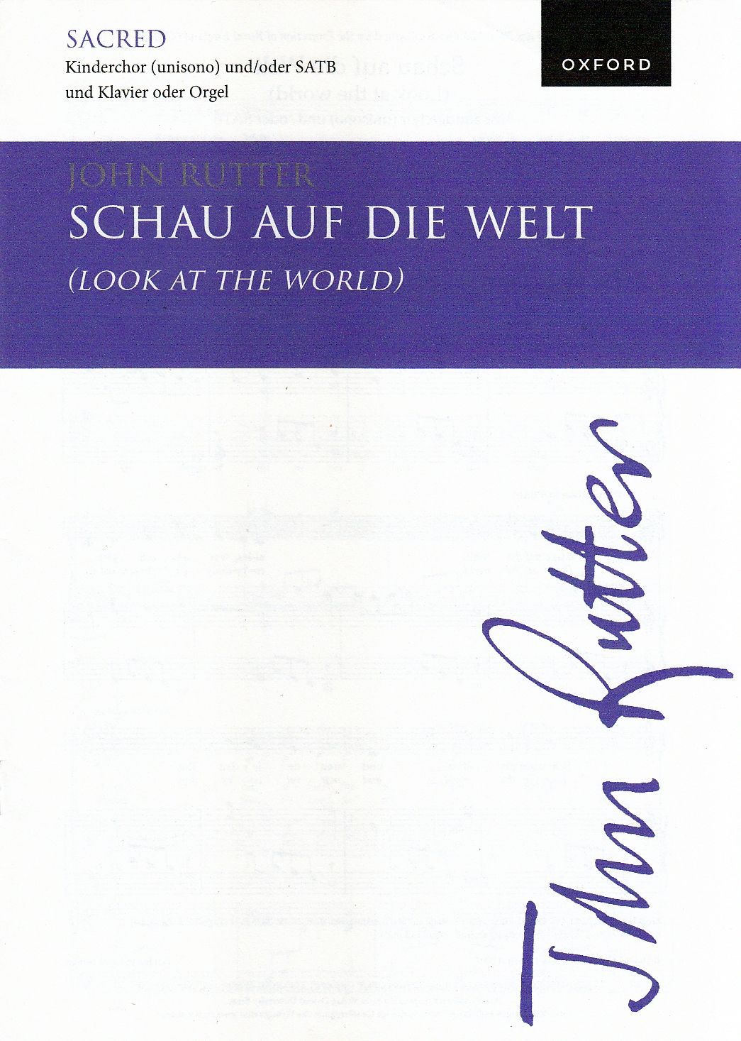 Noten Schau auf die Welt John Rutter für Kinderchor (unisono) und/oder SATB