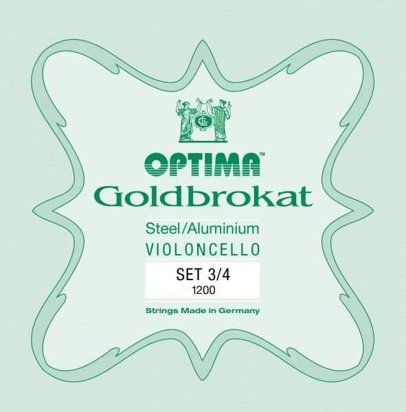 Cello Saiten Optima Goldbrokat 3/4  Stahl Satz  862/1200B