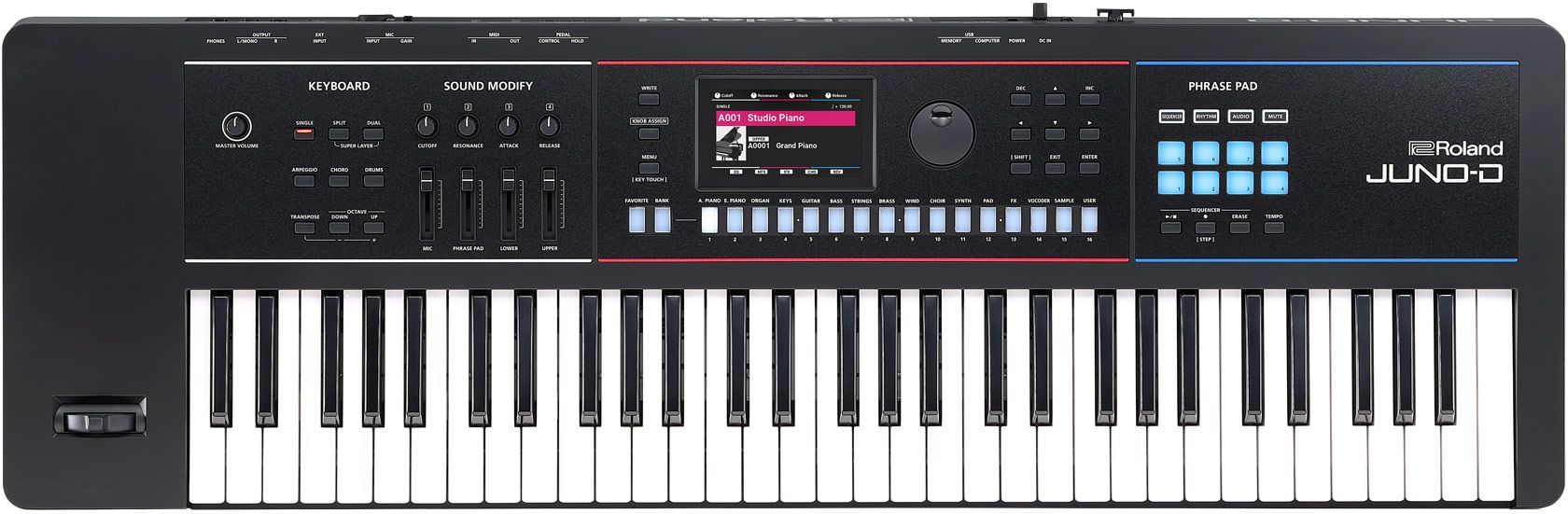 Roland Juno D6  Synthesizer mit 61 anschlagdynamischen Tasten