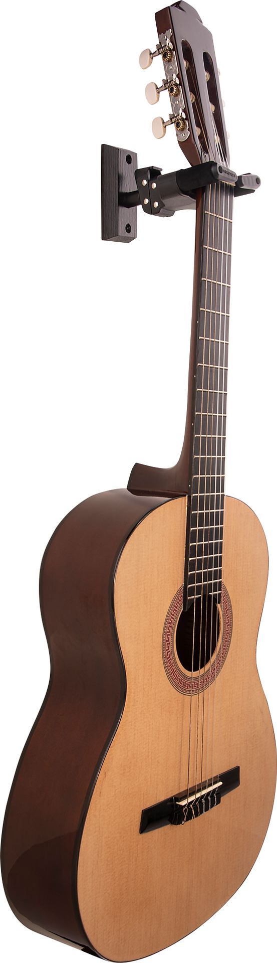 Hercules HCGSP-38WBK+  Gitarren-Wandhalter mit Holzplatte und Sicherheitssystem 