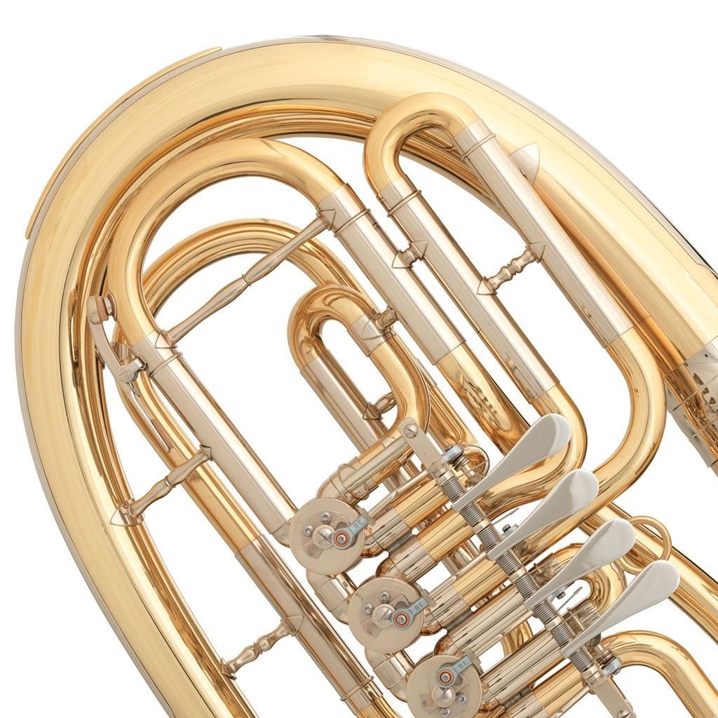 B&S 3033/2-L Bb-Tenorhorn, 4 Ventile, Bohrung 14,00 mm, Goldmessing,Etui