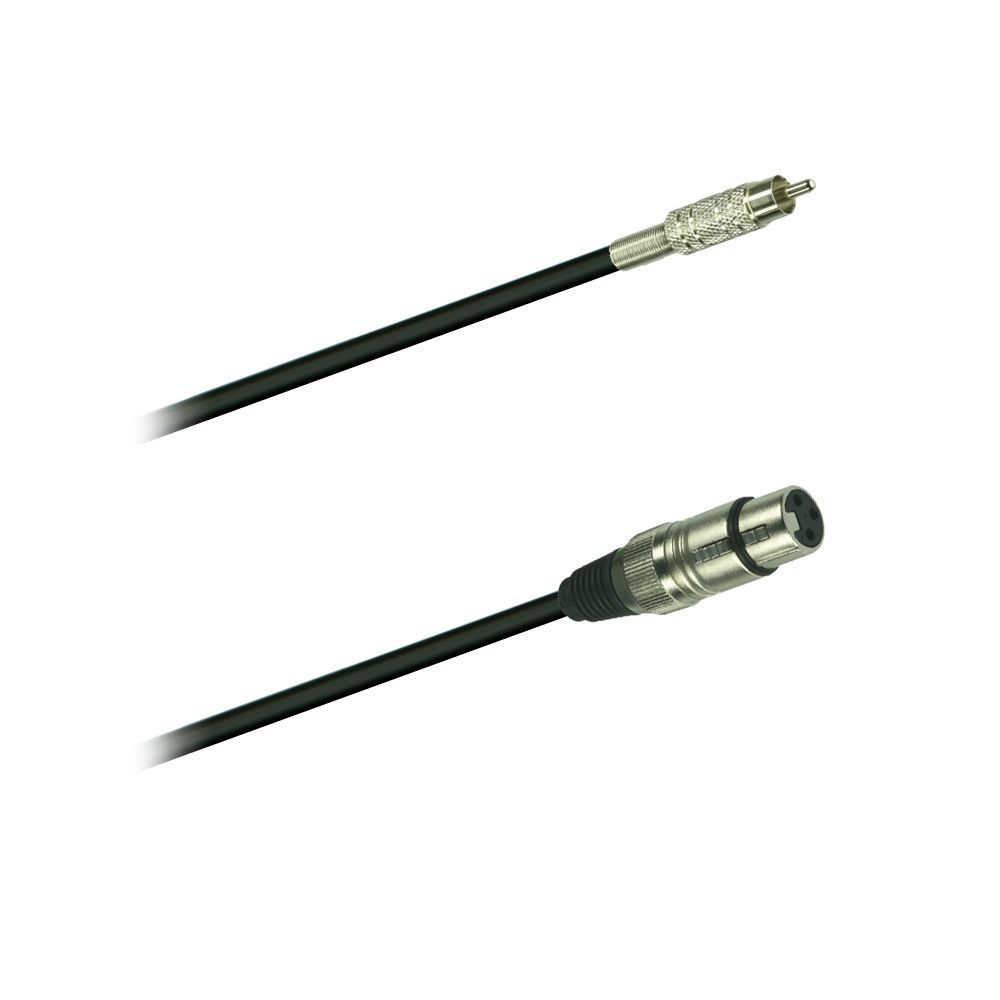 Cinchkabel, Cinchstecker  XLR-female, 1,5 Meter, schwarz