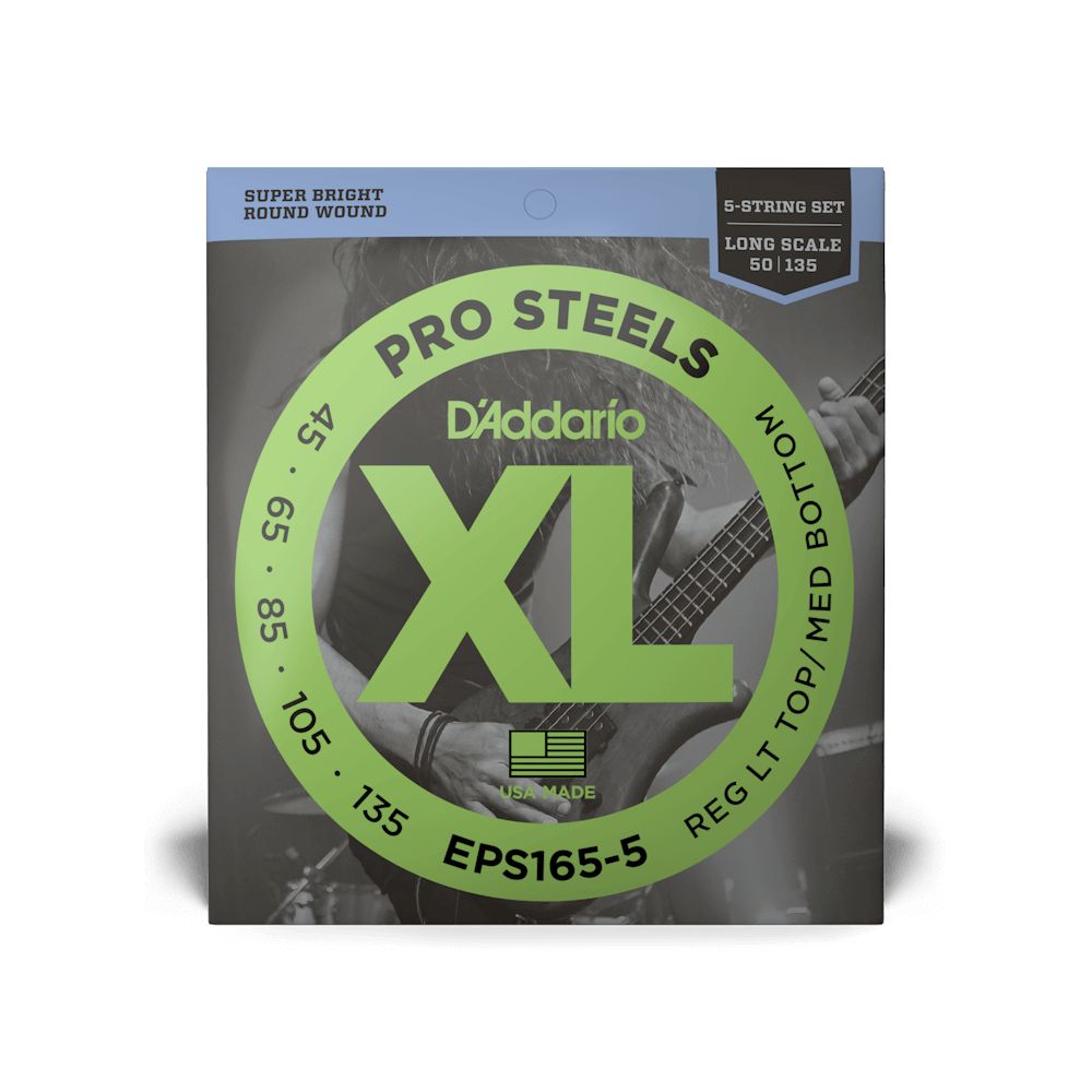 0019954945053 - DAddario - 5er Bass XL Pro Steels 45-135 45-65-85-105-135 EPS165-5