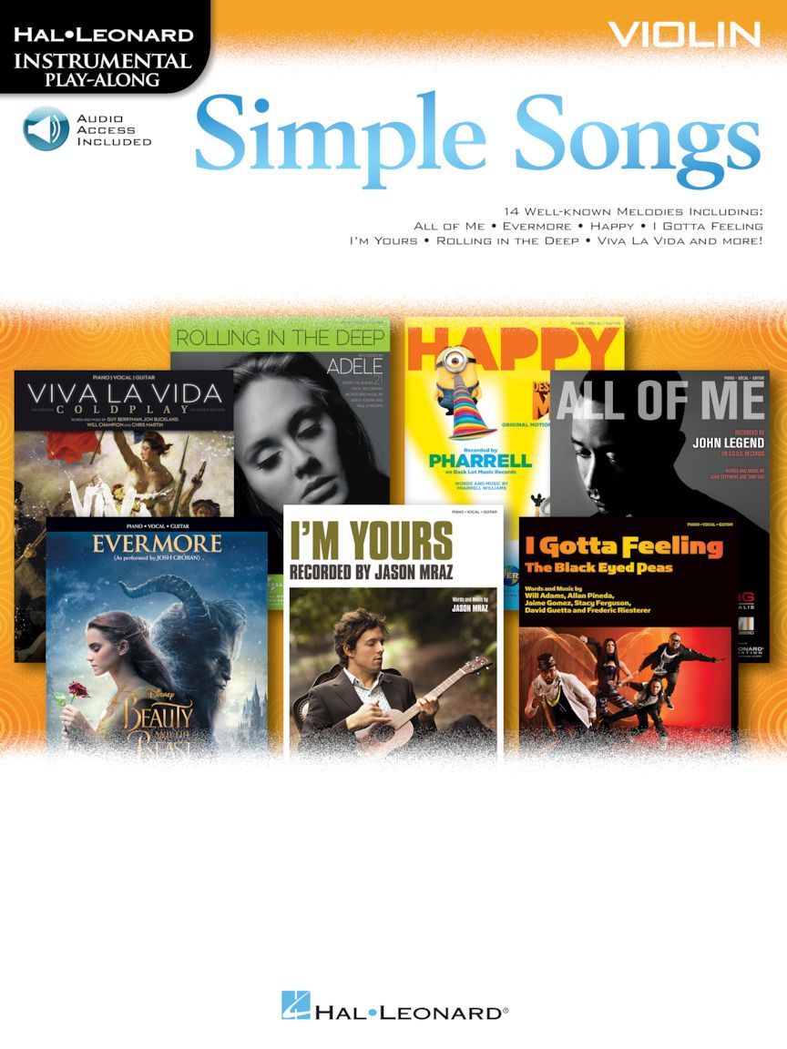 Noten Simple Songs Play-Along for Violin HL 249090  incl. Audio-download Code