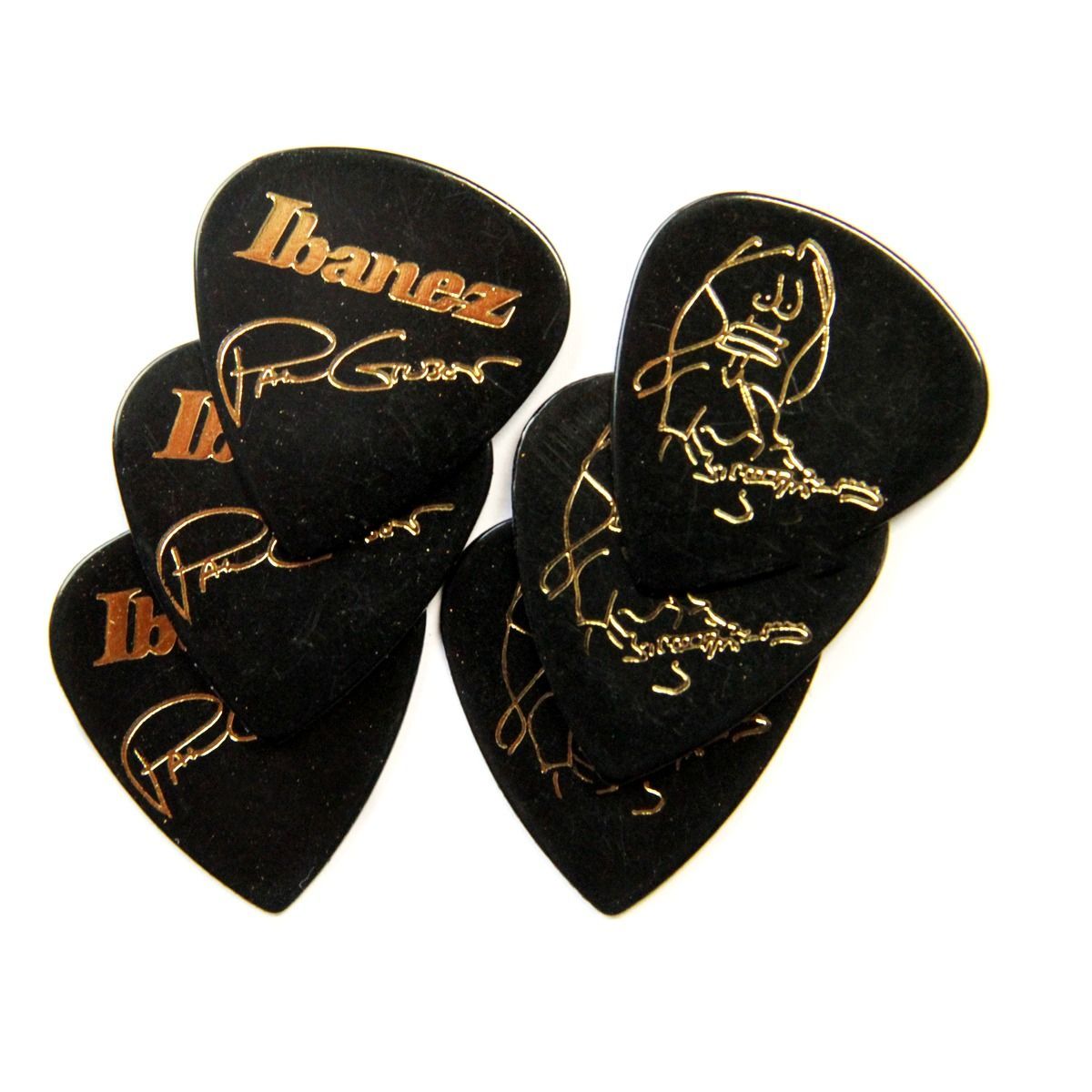 4515110332553 - Paul Gilbert Guitar-Pick Black 6er Pack Celluloid Plektren Heavy 1mm