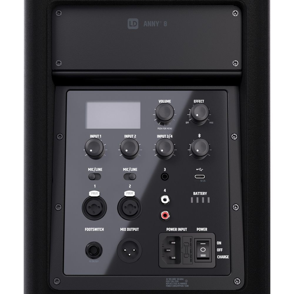 LD Systems ANNY 8 Black Akkubetriebene Bluetooth-Lautsprecherbox 